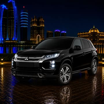 Black Mitsubishi ASX 2025 SUV rental in Abu Dhabi from Silver Arrow Car Rental
