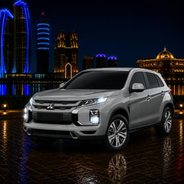 Silver Mitsubishi ASX 2025 SUV for rent in Abu Dhabi from Silver Arrow Car Rental